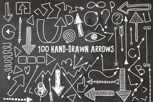 hand drawn arrow vector icon