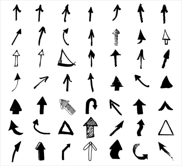 black white arrow icons