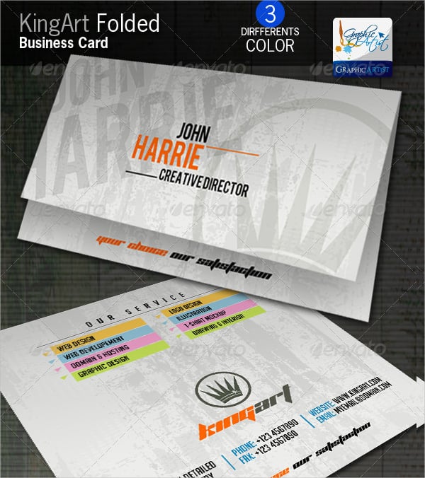 art folded business card