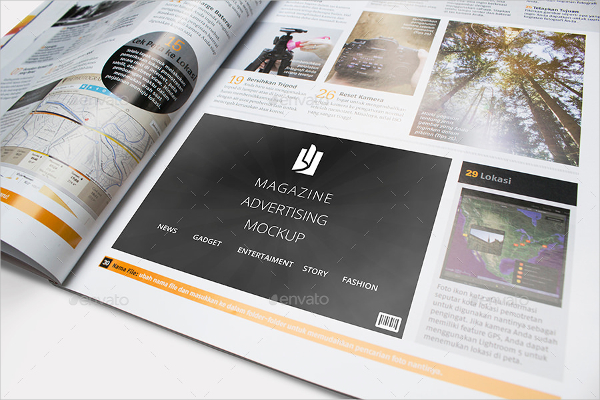 advertising mockup for photography magazine