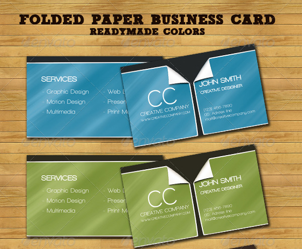 Folded Business Card Template Free Download