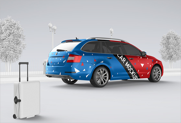 car or taxi advertising mockup