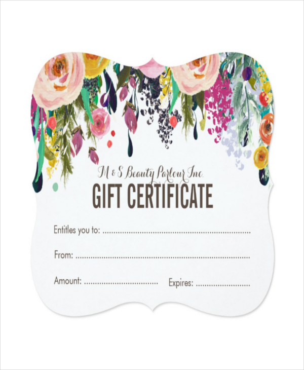 Beauty Gift Certificate Template Free