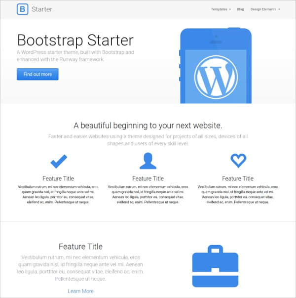 premium bootstrap starter wordpress theme
