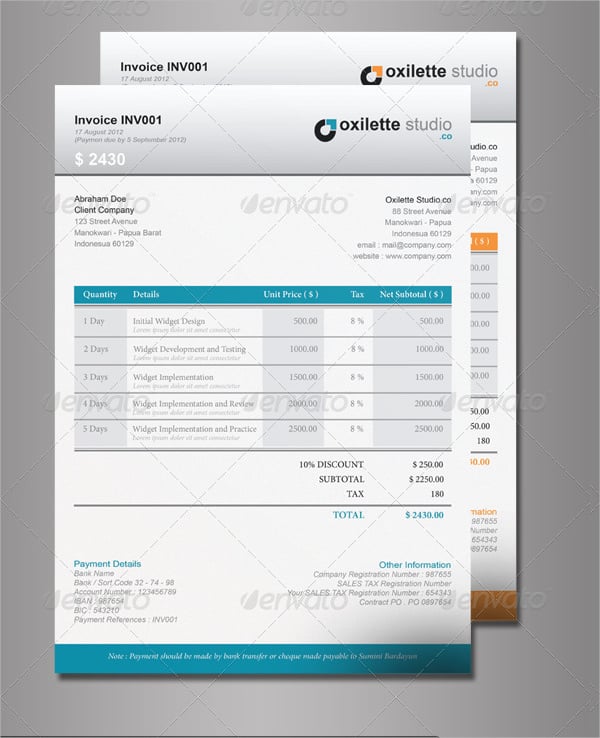 InDesign Invoice Template 10+ Free Indesign Format Download