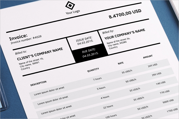 indesign business invoice template