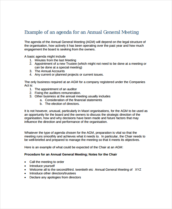  How To Structure A Meeting Agenda 16 Meeting Agenda Examples Free 