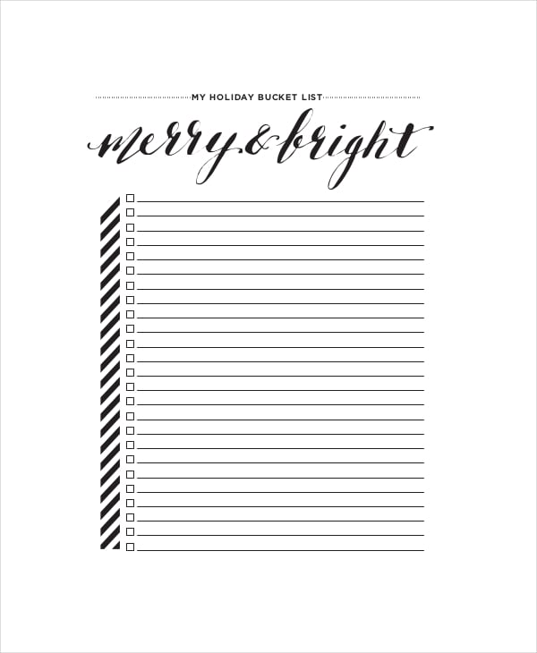 Bucket List Template 10 Free Word Pdf Documents Download