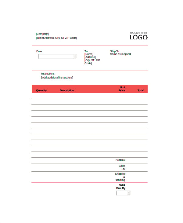 self employed contractor invoice template