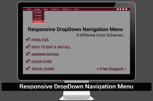 responsive dropdown navigation menu