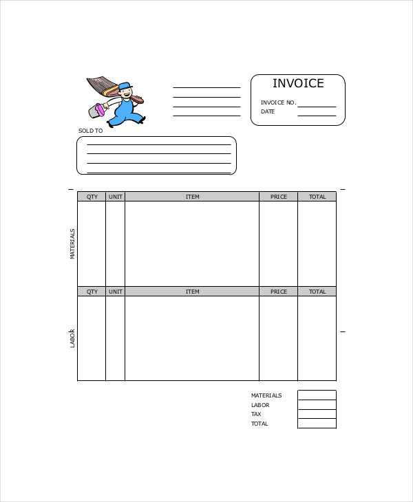 Painting Invoice Template 7 Free Excel PDF Word Documents