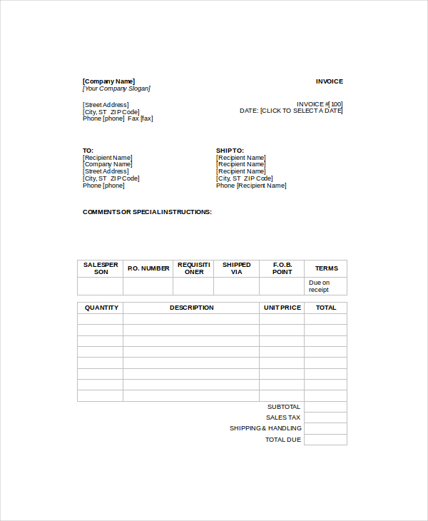 Repair Invoice Template - 7+ Free Word, Excel, PDF Documents Download ...