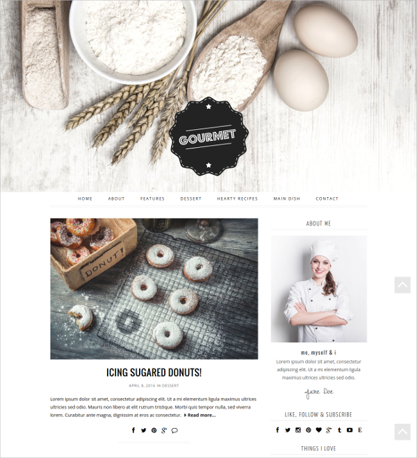 cooking baking wordpress blog theme