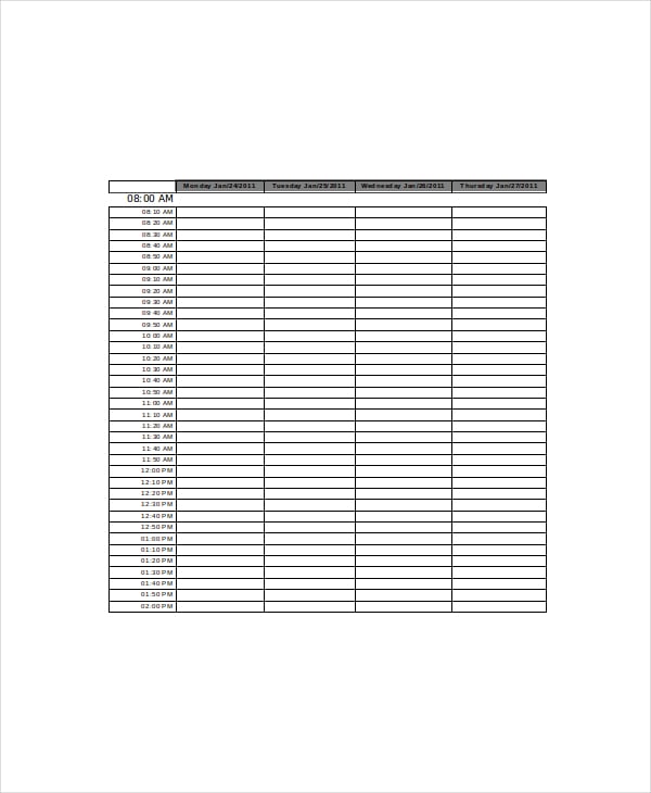 Appointment Calendar Template - 5+ Free Word, Excel, PDF Documents Download