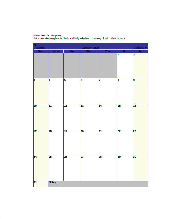 blank apointment calendar template
