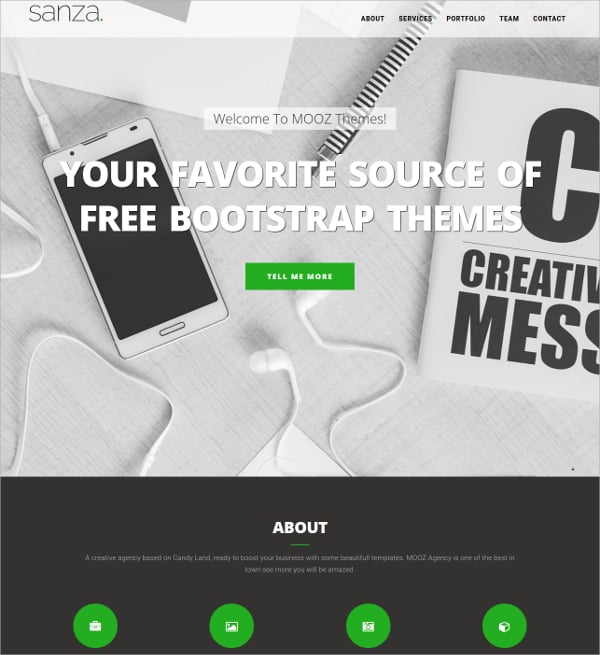 clean and elegant single page bootstrap html website theme
