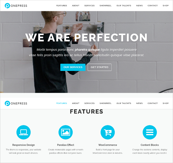 business portfolio digital agency single page website theme