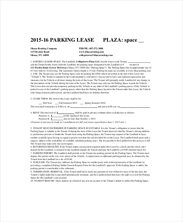 parking-rental-lease-template