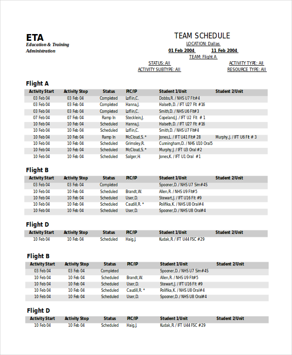 Game Schedule Template Excel from images.template.net