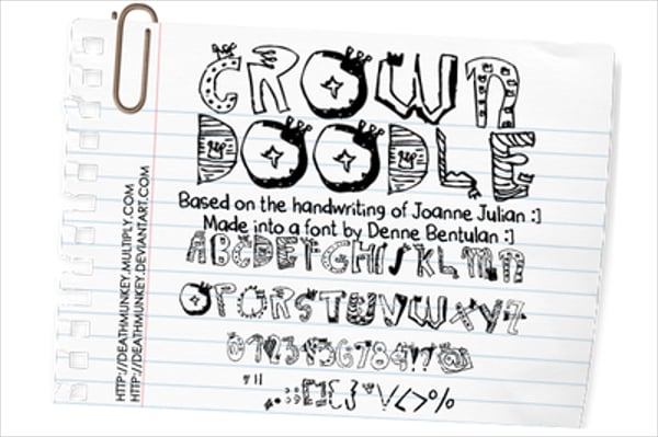 crown doodle font