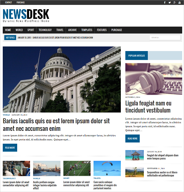 social advertising news wordpress theme