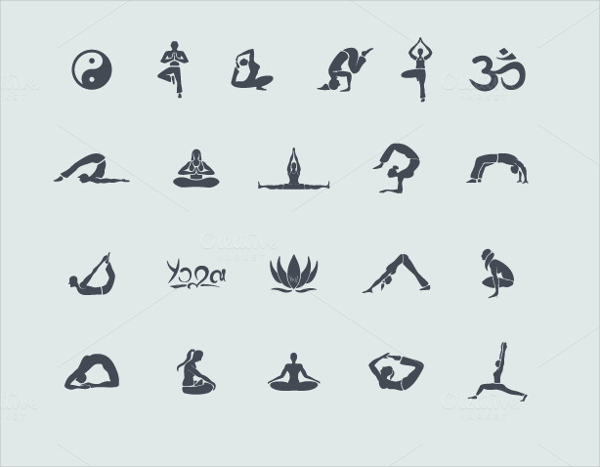 health yoga icons