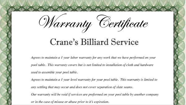 Free downloadable templates for construction warranty