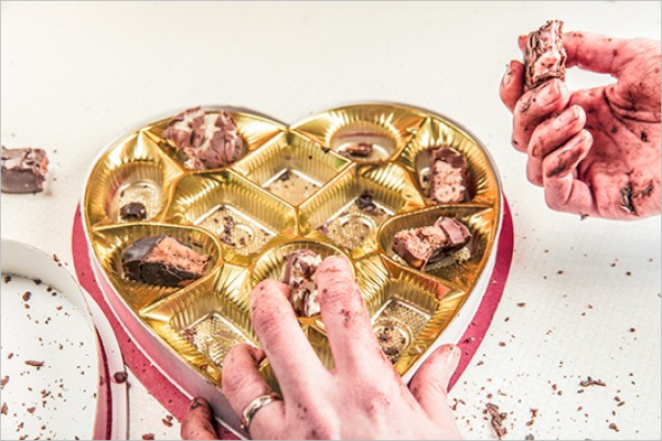 valentines day chocolate box gift template