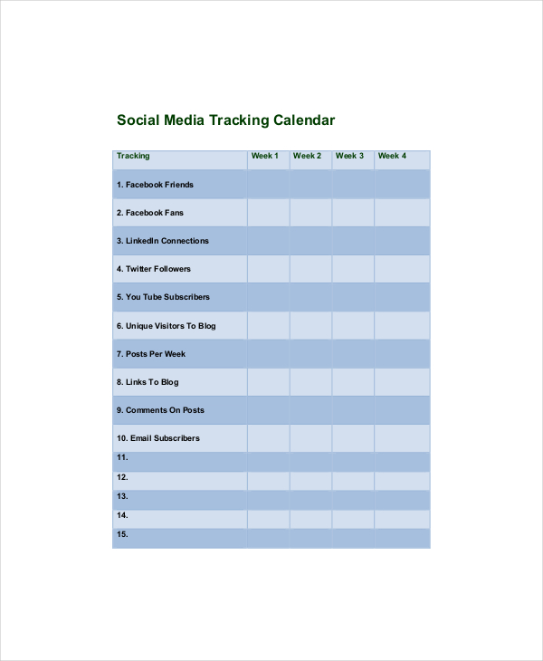 21+ Social Media Calendar Template - Free Word, Excel, PDF Documents ...