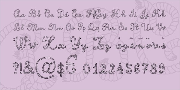 calligraphy rope font