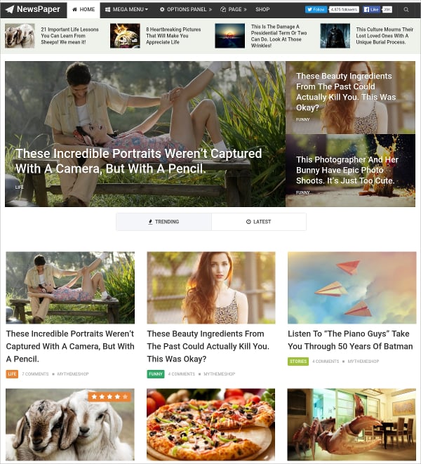 beautiful content oriented news paper wordpress theme