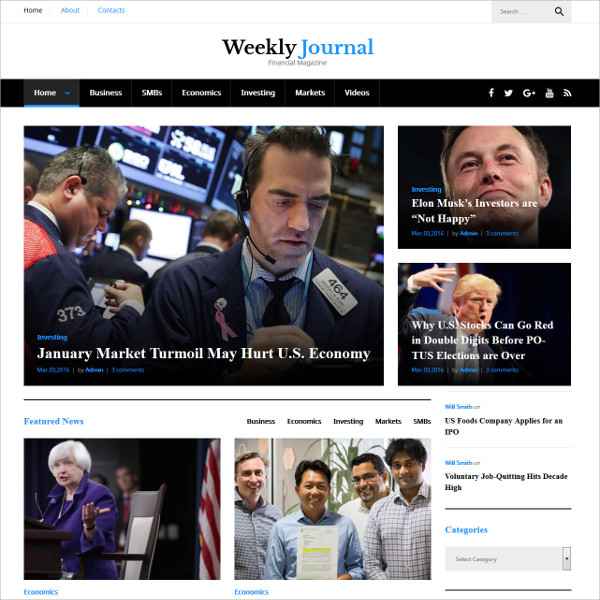financial news wordpress theme