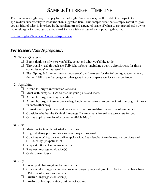 research study timeline template