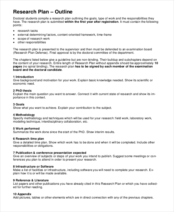 research plan timeline template