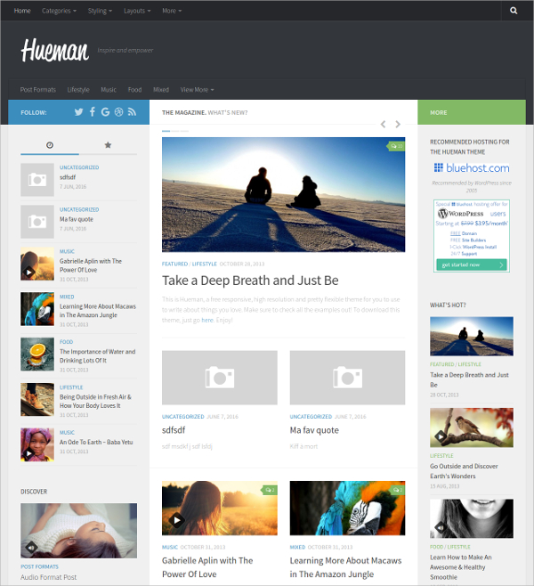 free magazine blog wordpress theme