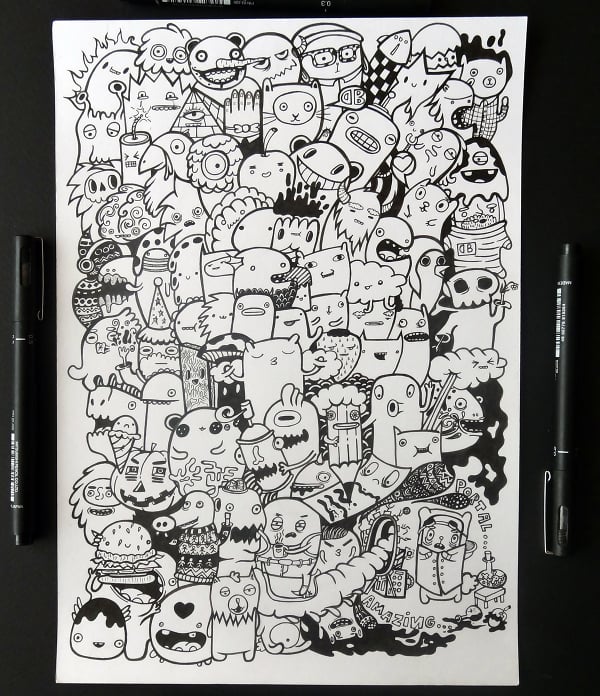 creative doodle monsters art design