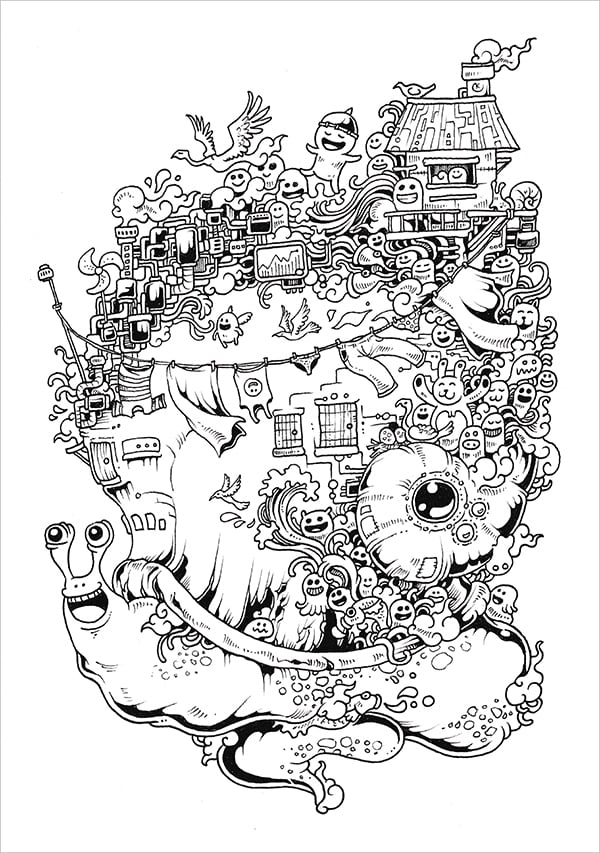 doodle invasion coloring book