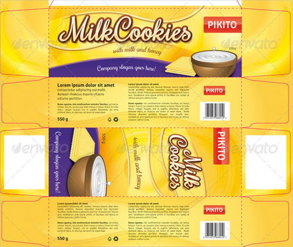 milk cookie box template