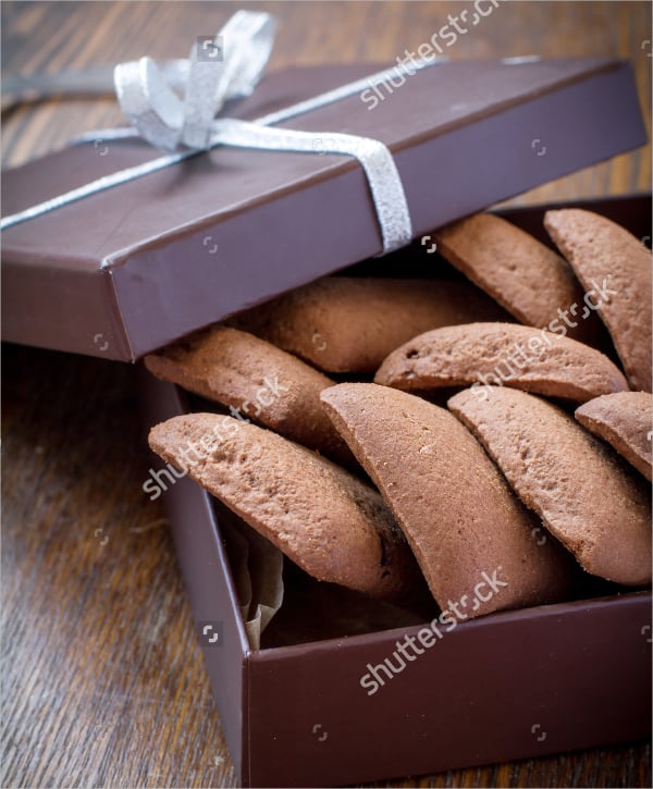 chocolate cookies in a gift box