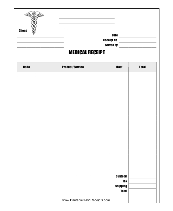 Free Shop Receipt Template