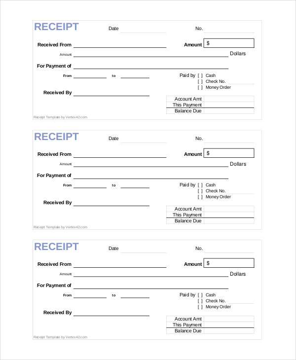 restaurant receipt template