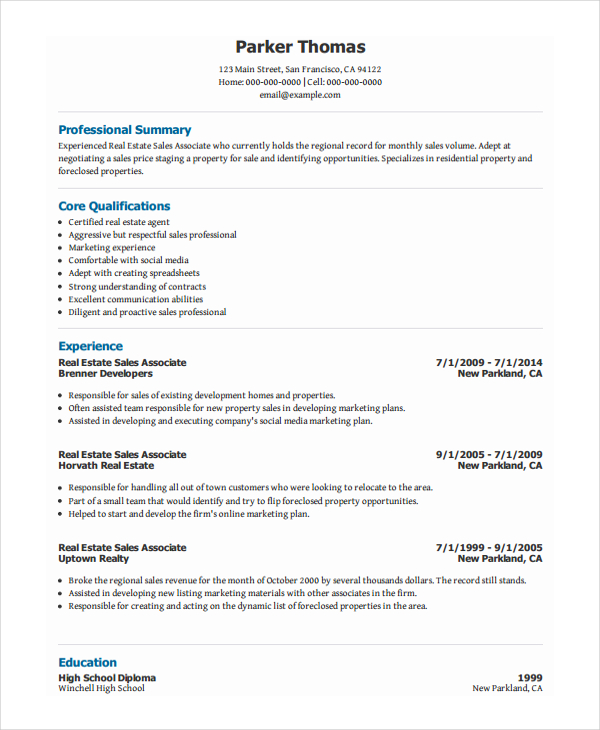 Sales Associate Resume Template - 8+ Free Word, PDF 