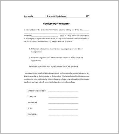 sample confidentiality agreement template