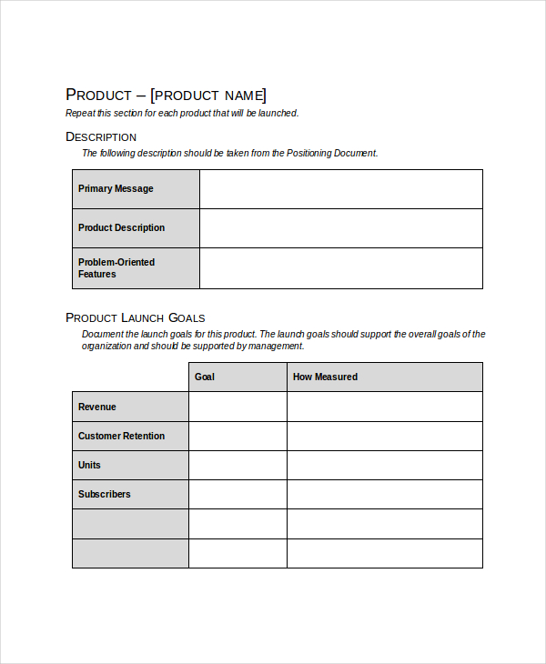 Product Launch Plan Template 11  Free Word PDF Document Downloads