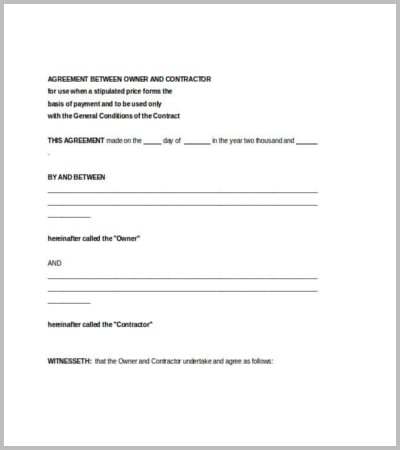 contract agreement between two parties template