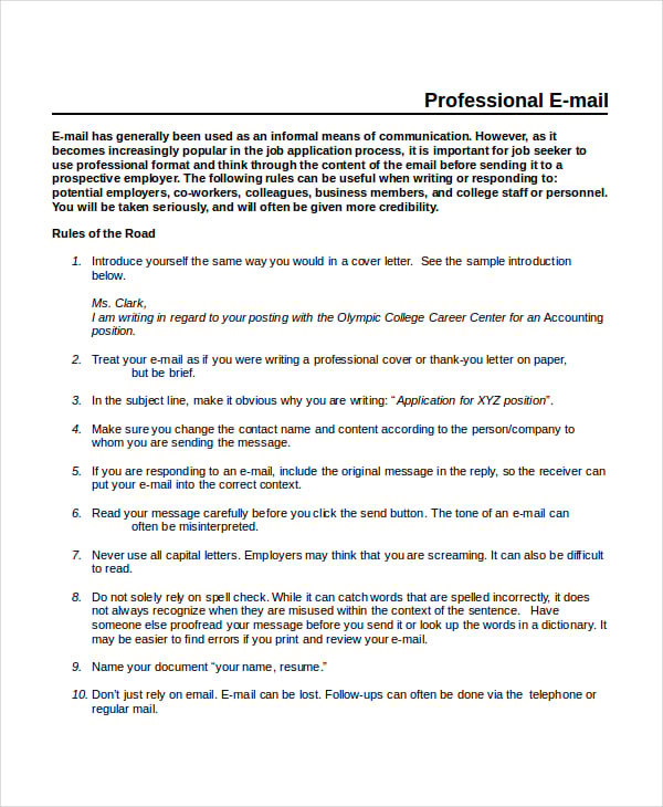 presentation request email sample