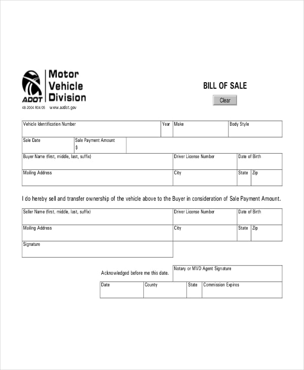 dealer-vehicle-bill-of-sale-template