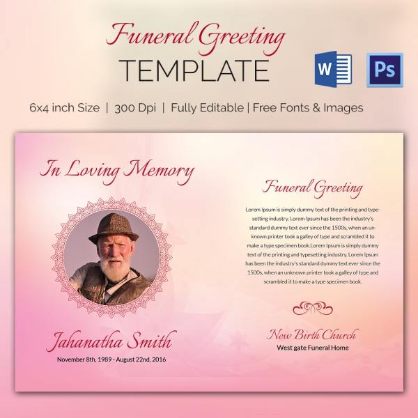 funeral greeting mockup