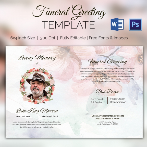 5+ Funeral Greeting Cards Word, PSD Format Download