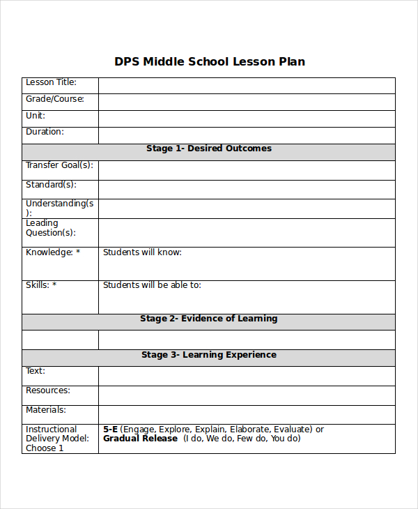 Lesson Plan Template 17 Free Word PDF Document Downloads